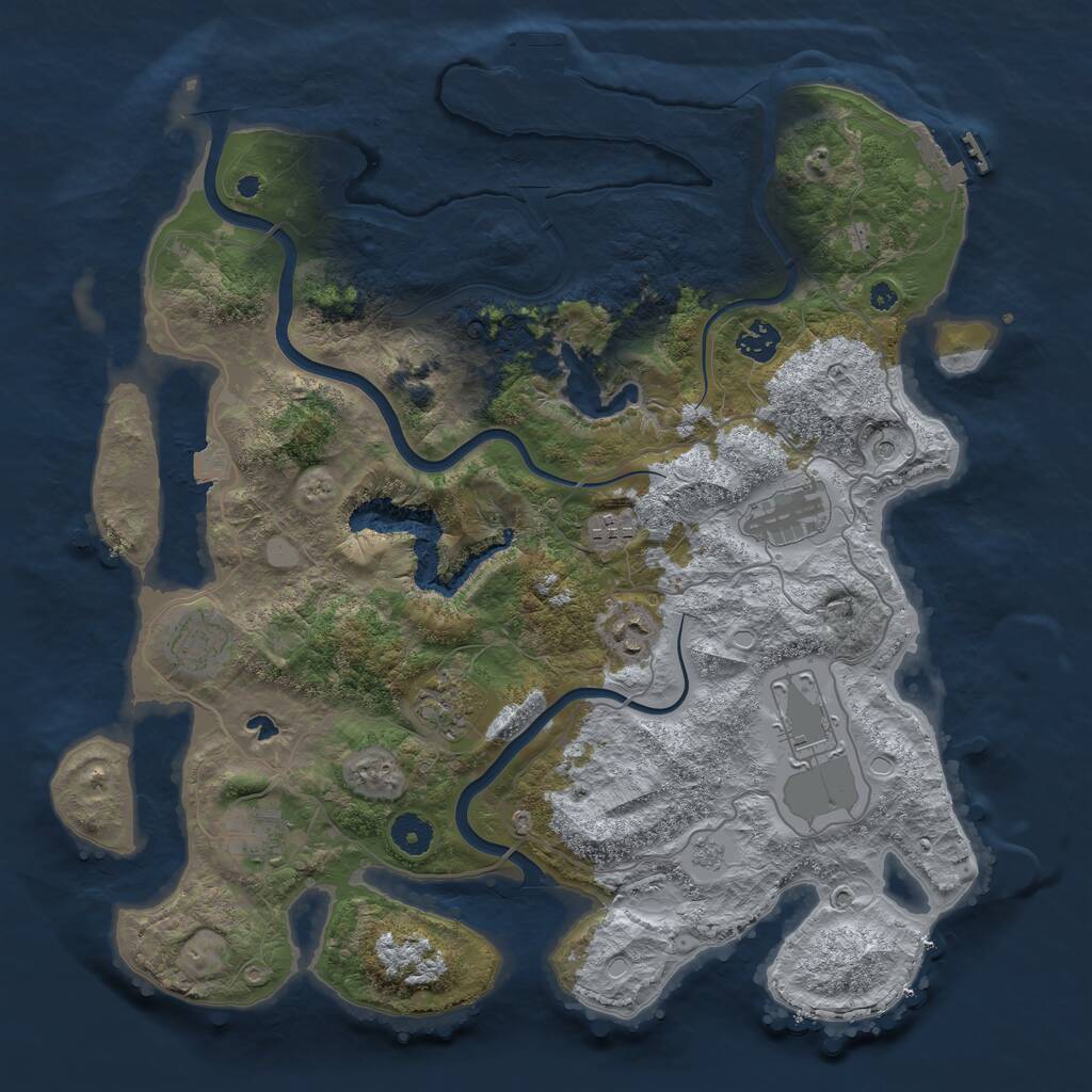 Rust Map: Procedural Map, Size: 4000, Seed: 61477914, 14 Monuments