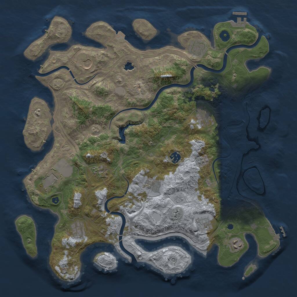 Rust Map: Procedural Map, Size: 4250, Seed: 1195146761, 17 Monuments