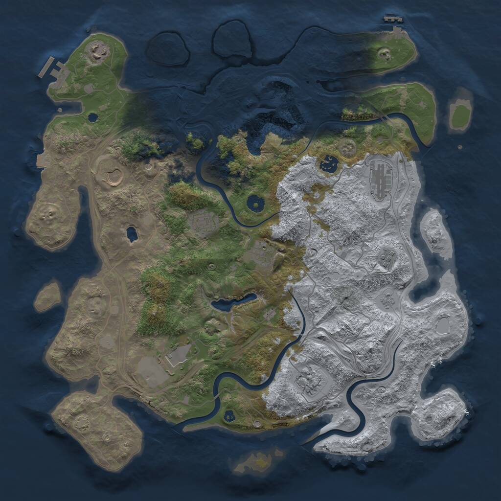Rust Map: Procedural Map, Size: 4250, Seed: 1190675965, 15 Monuments