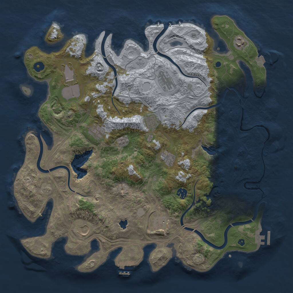 Rust Map: Procedural Map, Size: 4250, Seed: 1307326089, 16 Monuments