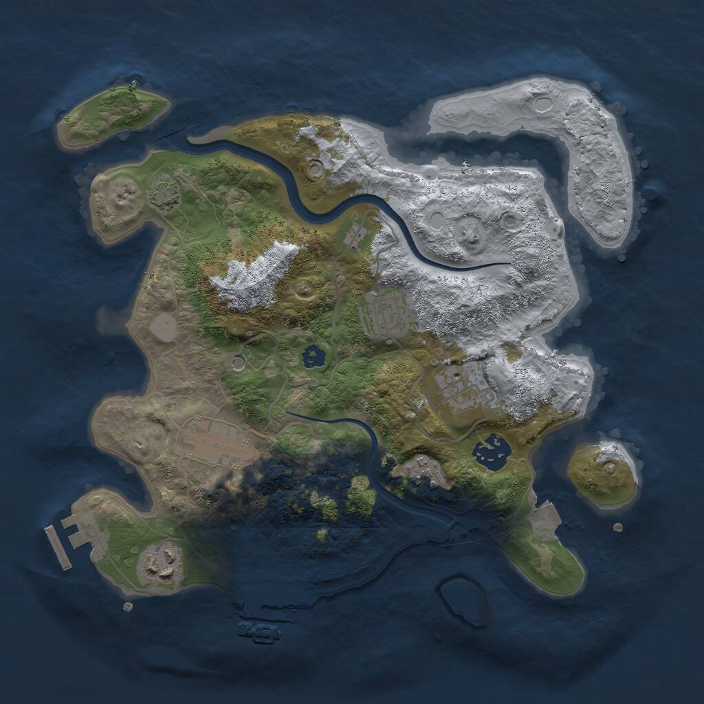 Rust Map: Procedural Map, Size: 3000, Seed: 809205, 11 Monuments