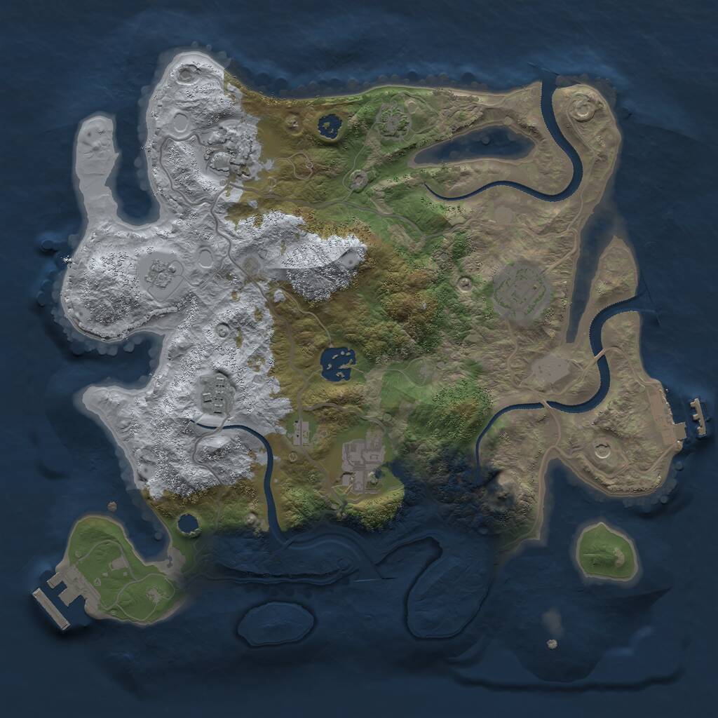 Rust Map: Procedural Map, Size: 3000, Seed: 6954, 11 Monuments