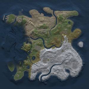 Thumbnail Rust Map: Procedural Map, Size: 3500, Seed: 594711415, 14 Monuments