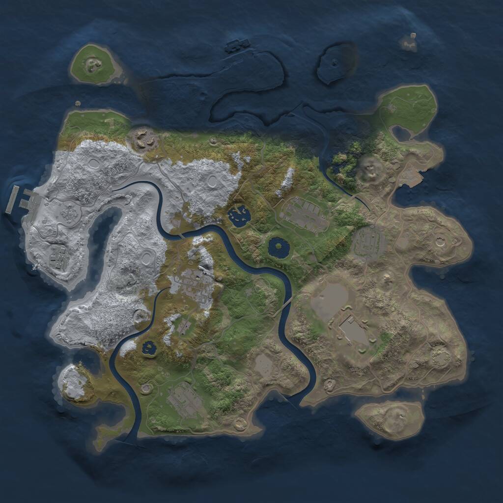 Rust Map: Procedural Map, Size: 3500, Seed: 356659, 14 Monuments