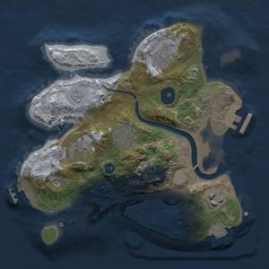 Thumbnail Rust Map: Procedural Map, Size: 2500, Seed: 1084088497, 11 Monuments
