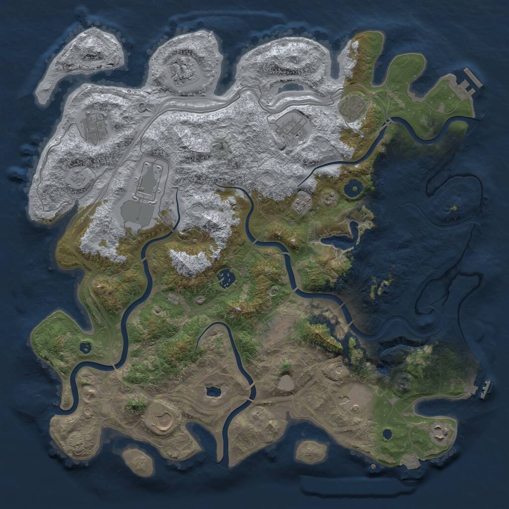 Rust Map: Procedural Map, Size: 4250, Seed: 1279326863, 17 Monuments