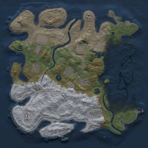 Thumbnail Rust Map: Procedural Map, Size: 3750, Seed: 1329850613, 17 Monuments