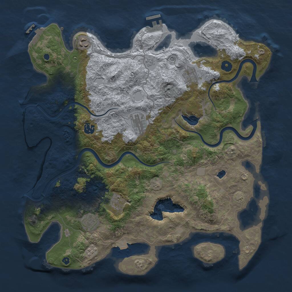 Rust Map: Procedural Map, Size: 4000, Seed: 660916848, 13 Monuments