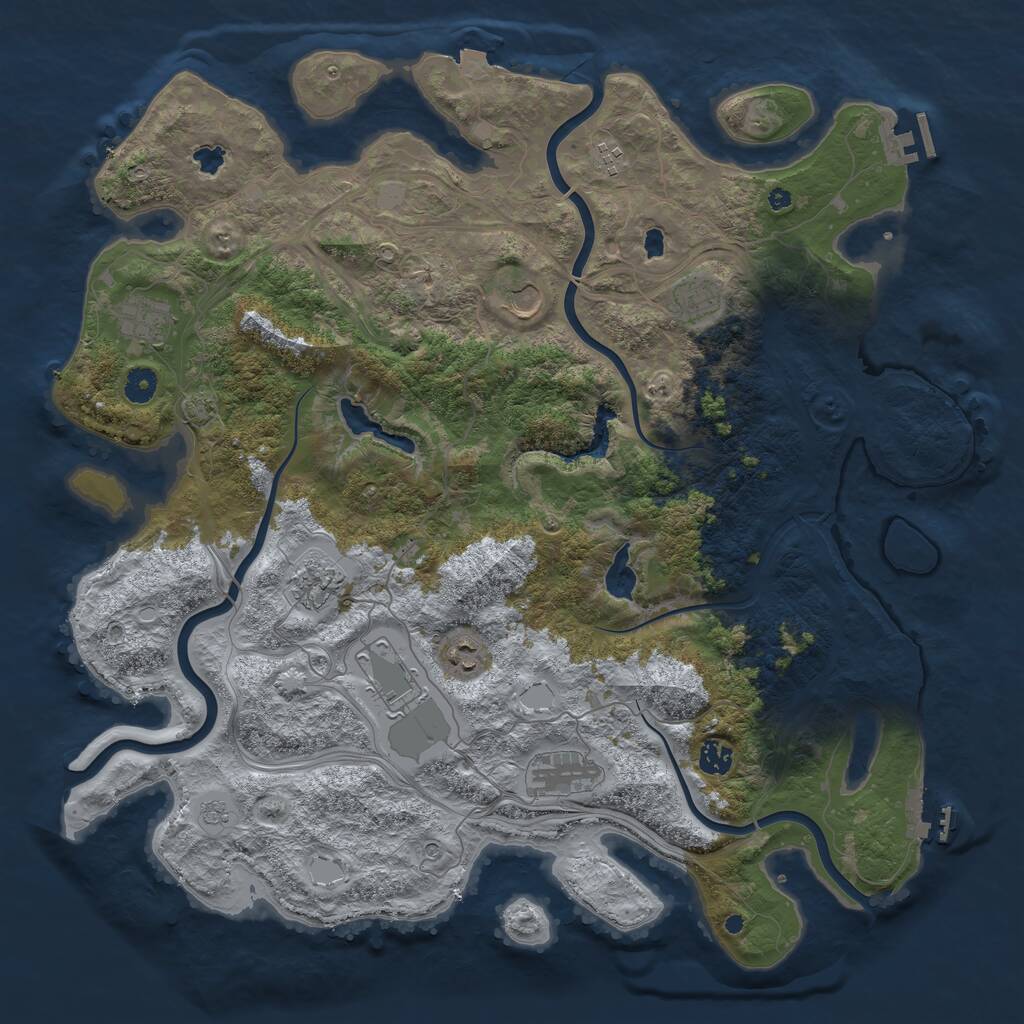 Rust Map: Procedural Map, Size: 4500, Seed: 1566776036, 15 Monuments