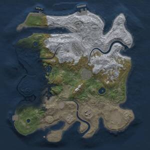Thumbnail Rust Map: Procedural Map, Size: 3300, Seed: 731013559, 14 Monuments