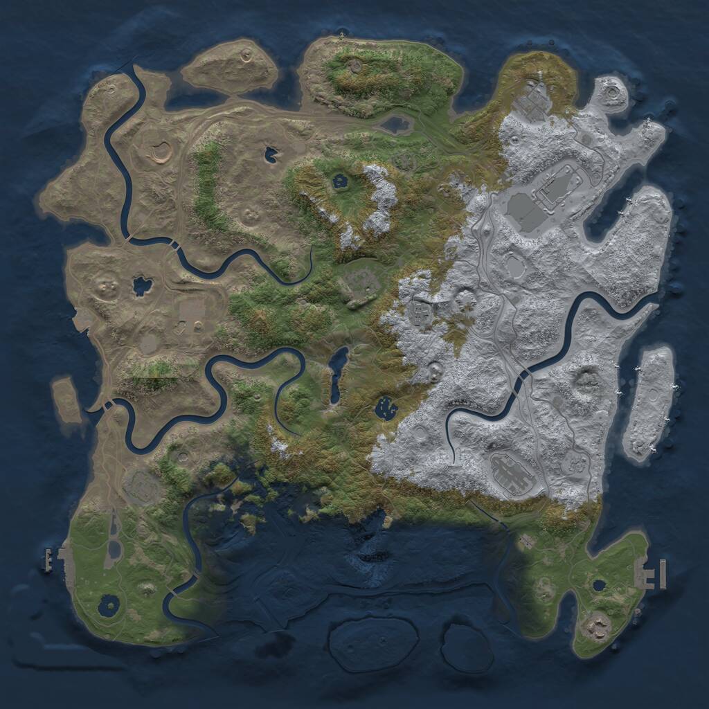 Rust Map: Procedural Map, Size: 4800, Seed: 1035069132, 17 Monuments