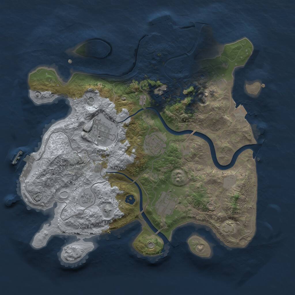 Rust Map: Procedural Map, Size: 3000, Seed: 2117307625, 10 Monuments