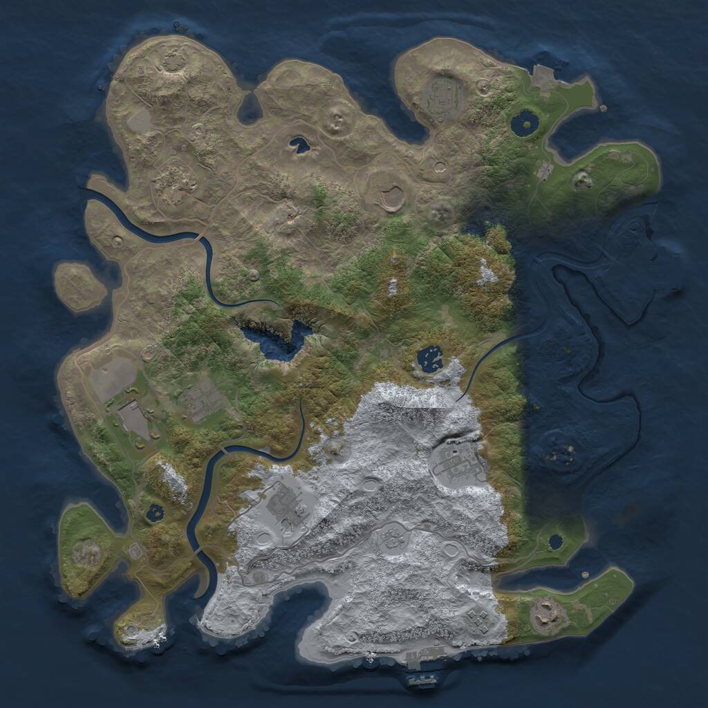 Rust Map: Procedural Map, Size: 4000, Seed: 139058718, 16 Monuments