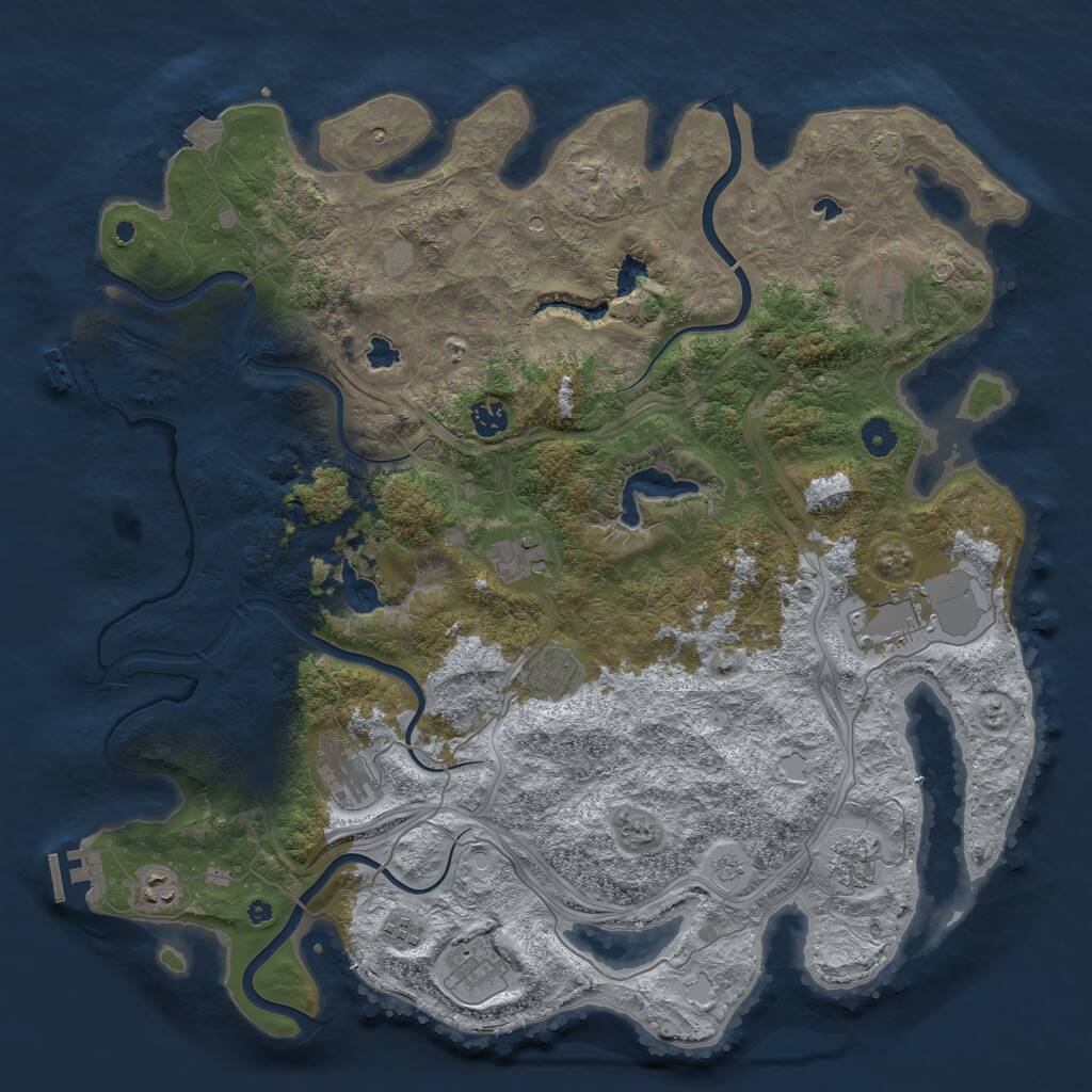 Rust Map: Procedural Map, Size: 4500, Seed: 94353218, 16 Monuments