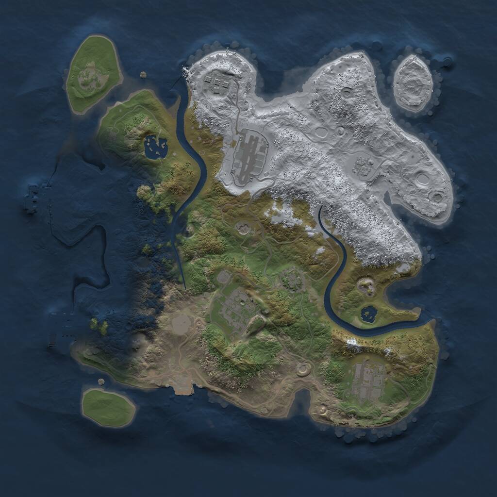 Rust Map: Procedural Map, Size: 3000, Seed: 87302430, 11 Monuments