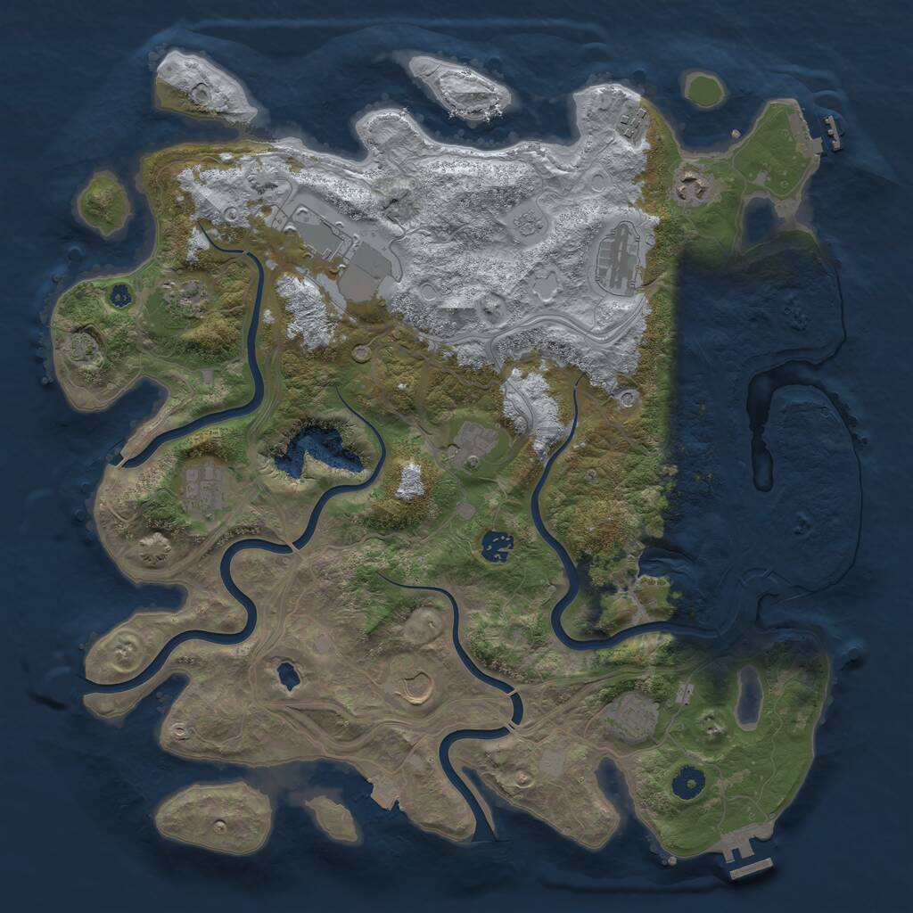 Rust Map: Procedural Map, Size: 4250, Seed: 1984150636, 16 Monuments