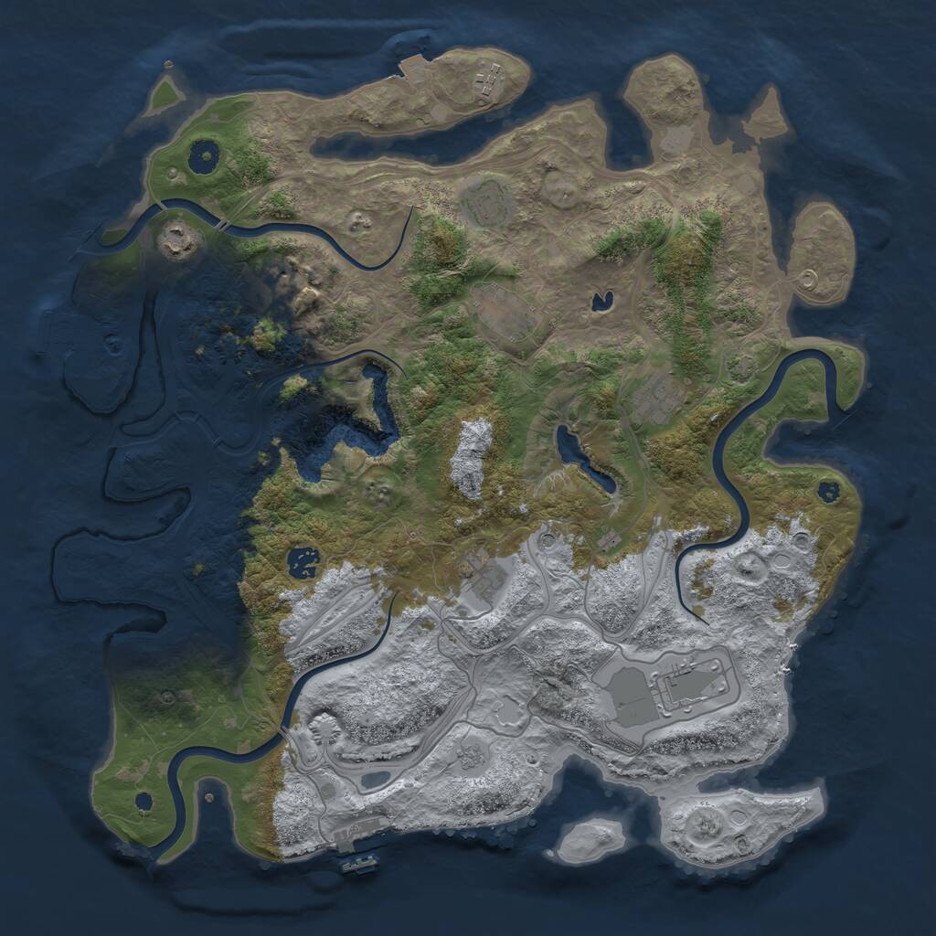 Rust Map: Procedural Map, Size: 4250, Seed: 193076753, 15 Monuments