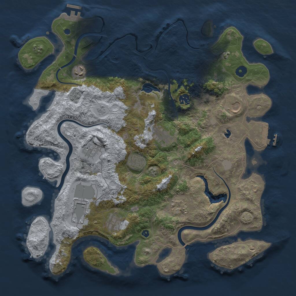 Rust Map: Procedural Map, Size: 4000, Seed: 1022920339, 16 Monuments