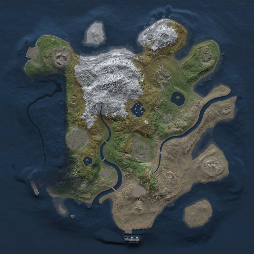 Rust Map: Procedural Map, Size: 2800, Seed: 830063659, 11 Monuments