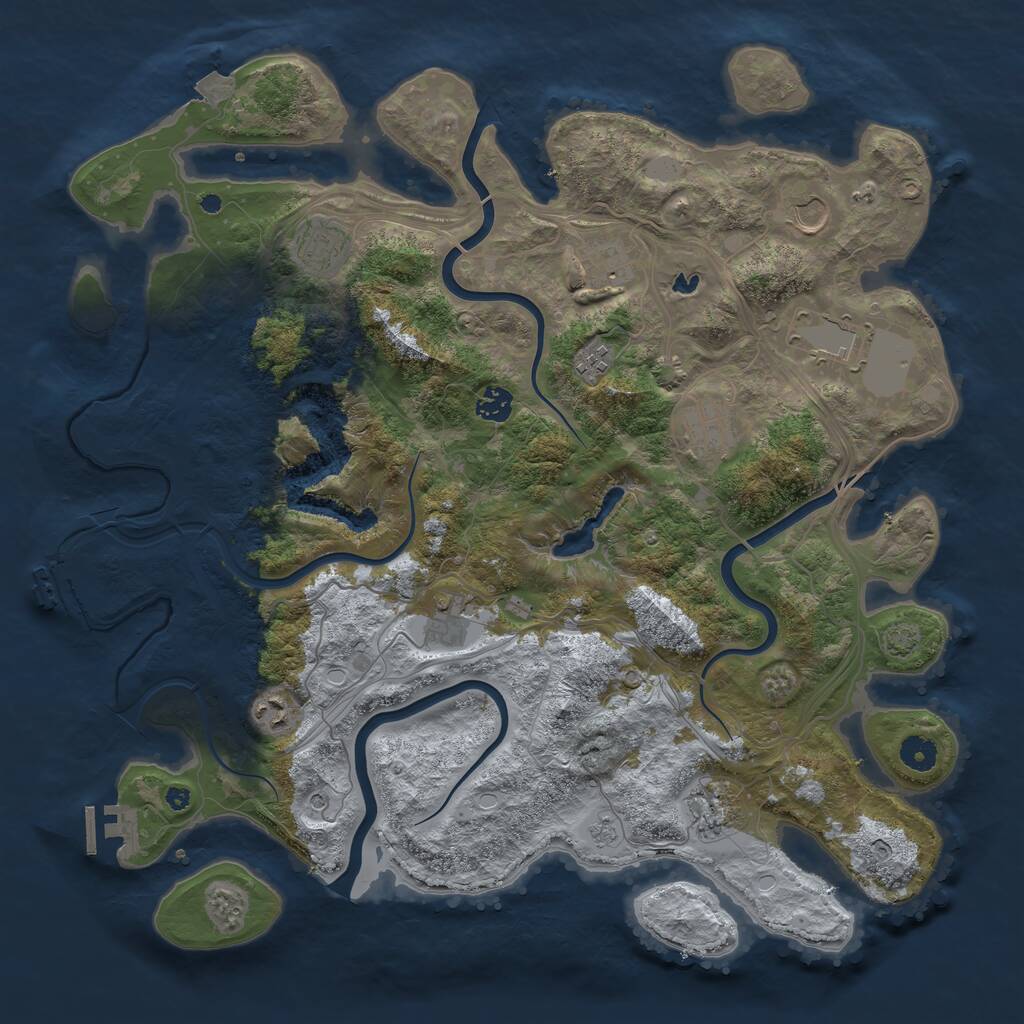 Rust Map: Procedural Map, Size: 4250, Seed: 13340701, 16 Monuments
