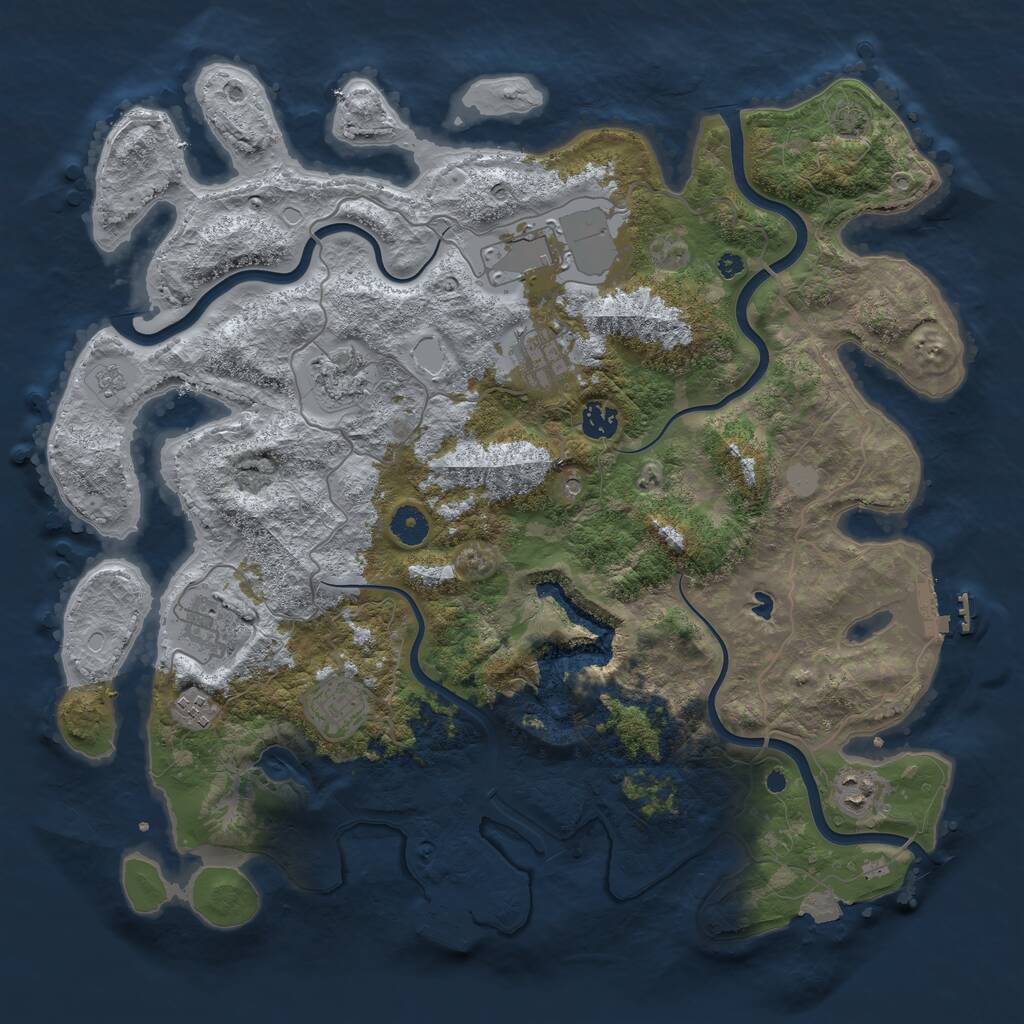 Rust Map: Procedural Map, Size: 4121, Seed: 459033538, 14 Monuments