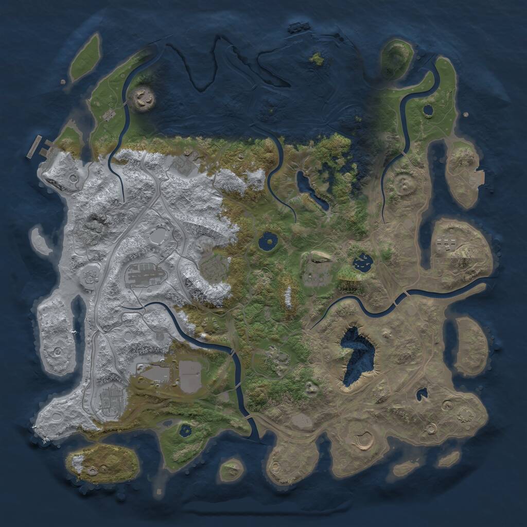Rust Map: Procedural Map, Size: 4250, Seed: 1859814580, 17 Monuments