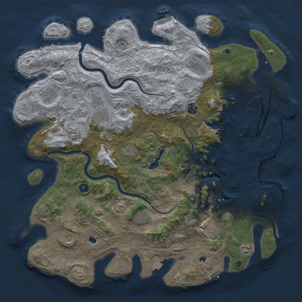 Rust Map: Procedural Map, Size: 4800, Seed: 167959647, 17 Monuments