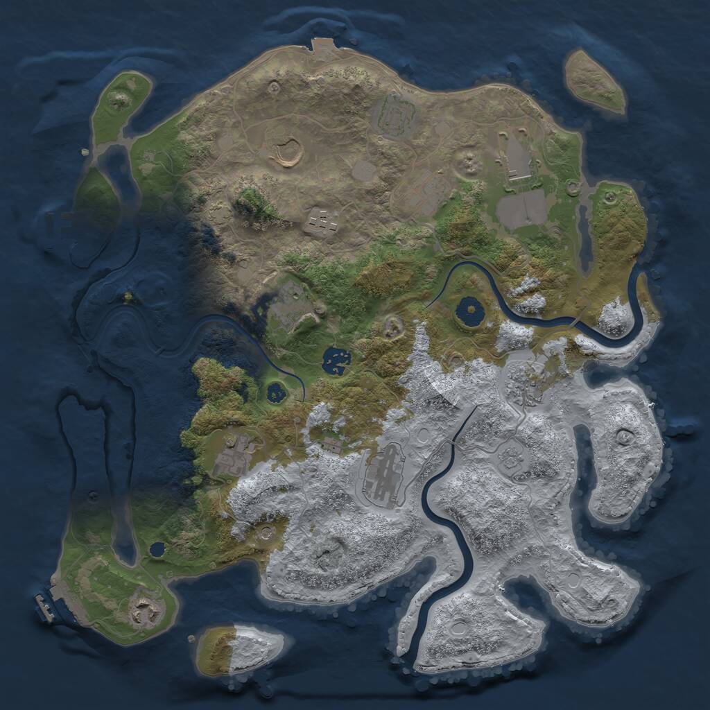 Rust Map: Procedural Map, Size: 3750, Seed: 1798133308, 17 Monuments