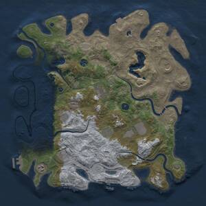 Thumbnail Rust Map: Procedural Map, Size: 4250, Seed: 1688316971, 15 Monuments