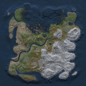Thumbnail Rust Map: Procedural Map, Size: 3500, Seed: 1114497344, 15 Monuments