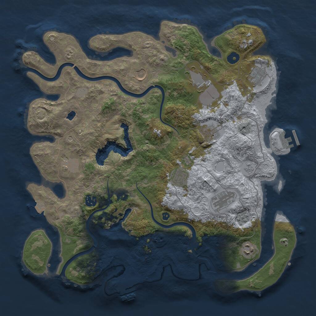 Rust Map: Procedural Map, Size: 4000, Seed: 32820951, 16 Monuments
