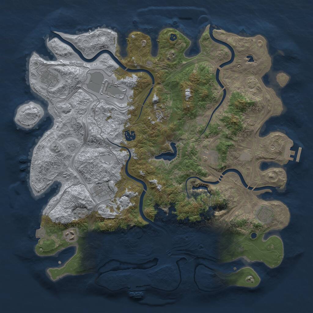 Rust Map: Procedural Map, Size: 4250, Seed: 1677689441, 15 Monuments
