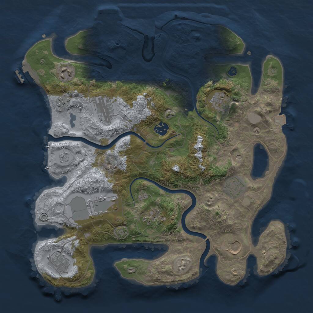 Rust Map: Procedural Map, Size: 3500, Seed: 1546235935, 16 Monuments