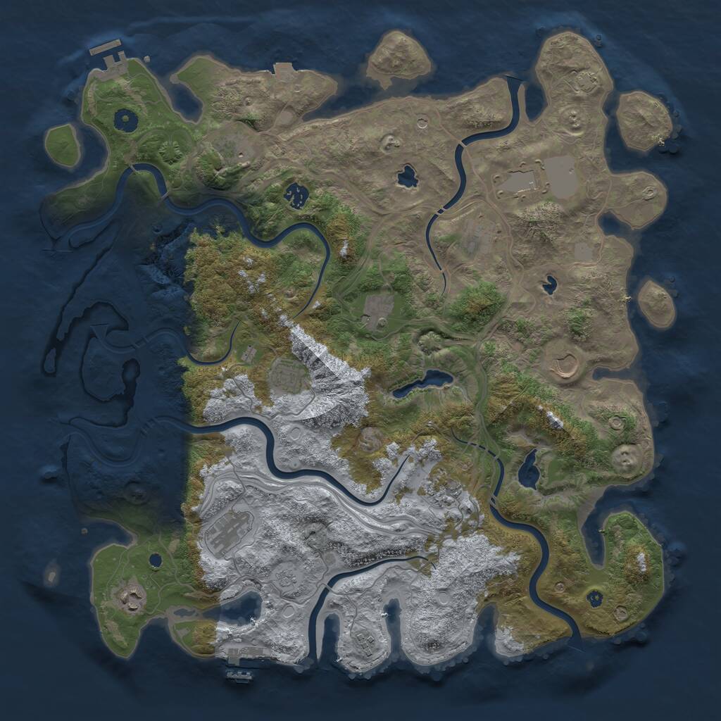 Rust Map: Procedural Map, Size: 4500, Seed: 2110065946, 17 Monuments