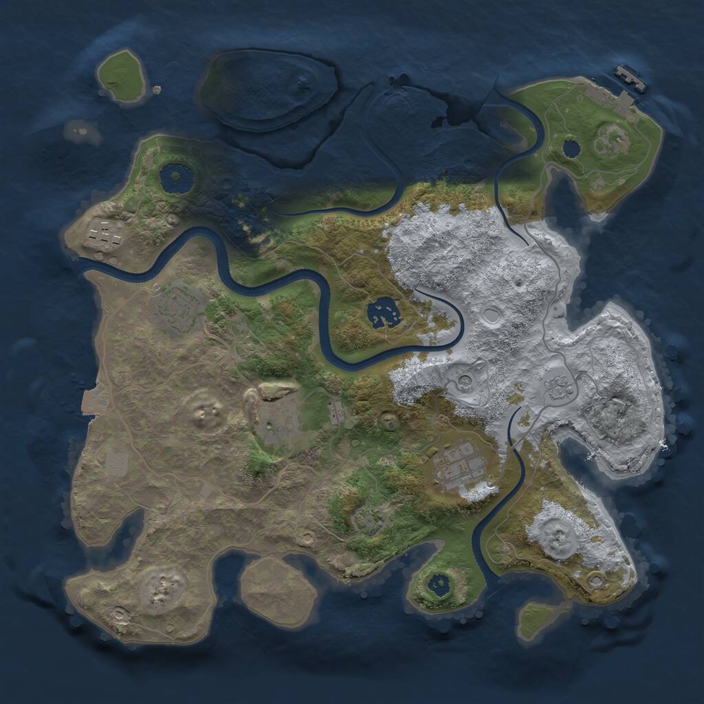Rust Map: Procedural Map, Size: 3250, Seed: 1514319713, 10 Monuments