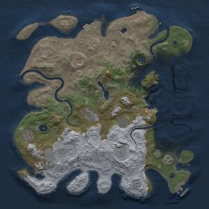 Thumbnail Rust Map: Procedural Map, Size: 4000, Seed: 368511214, 16 Monuments