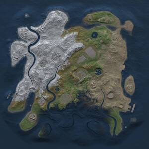 Thumbnail Rust Map: Procedural Map, Size: 3500, Seed: 1267749696, 13 Monuments