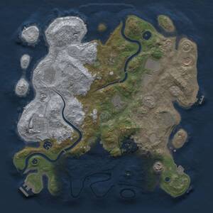 Thumbnail Rust Map: Procedural Map, Size: 3750, Seed: 57137419, 17 Monuments
