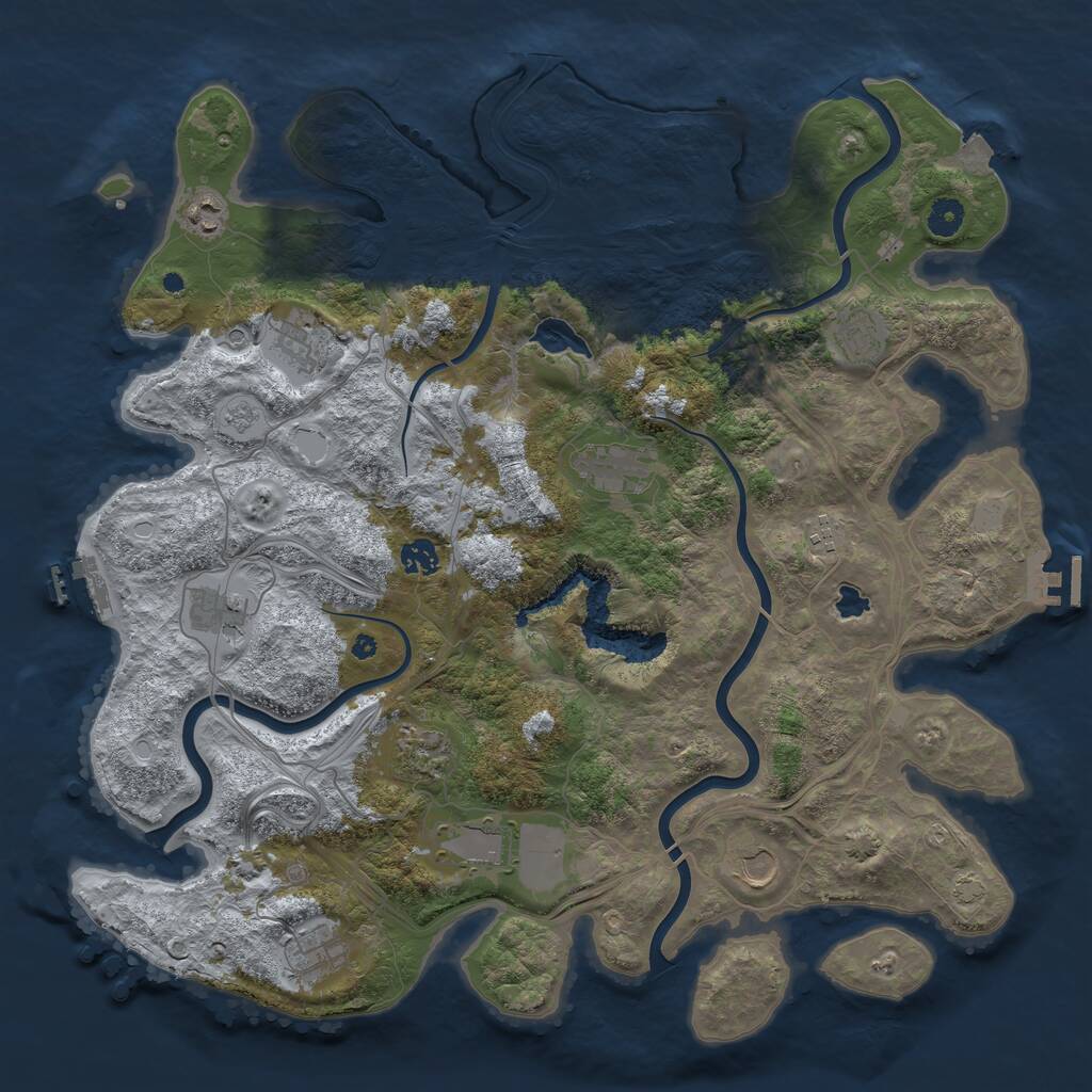 Rust Map: Procedural Map, Size: 4350, Seed: 33355566, 17 Monuments