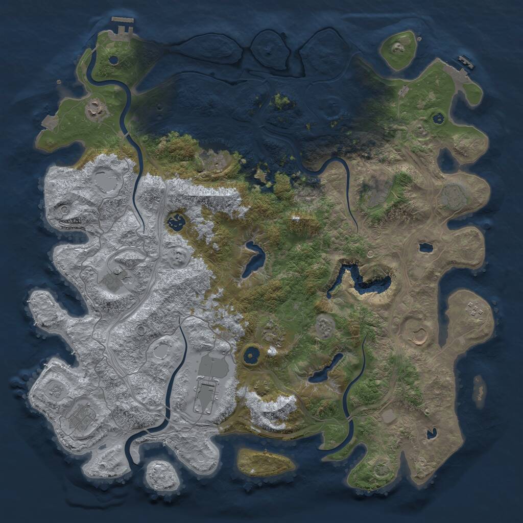 Rust Map: Procedural Map, Size: 4750, Seed: 1869383543, 17 Monuments