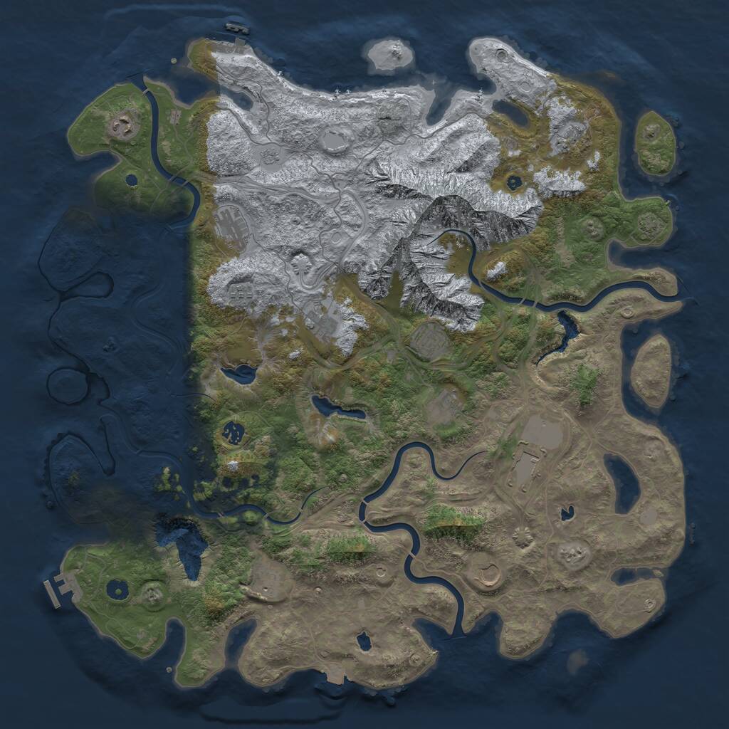 Rust Map: Procedural Map, Size: 5000, Seed: 429040098, 17 Monuments