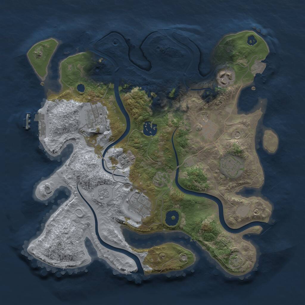 Rust Map: Procedural Map, Size: 3100, Seed: 1338350975, 12 Monuments