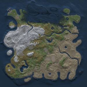 Thumbnail Rust Map: Procedural Map, Size: 4500, Seed: 780651627, 17 Monuments