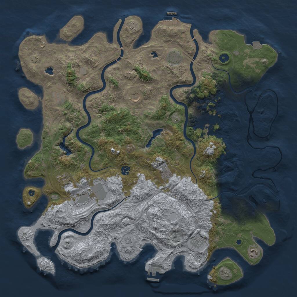 Rust Map: Procedural Map, Size: 4800, Seed: 1184015571, 17 Monuments