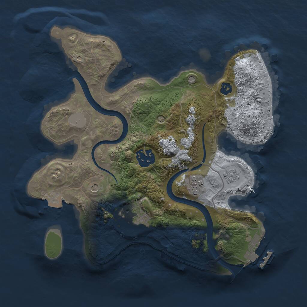 Rust Map: Procedural Map, Size: 2500, Seed: 459950089, 7 Monuments