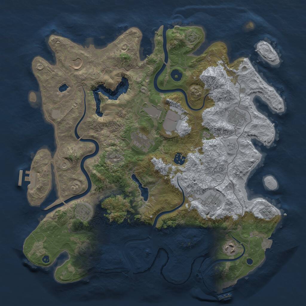 Rust Map: Procedural Map, Size: 4000, Seed: 611407974, 15 Monuments