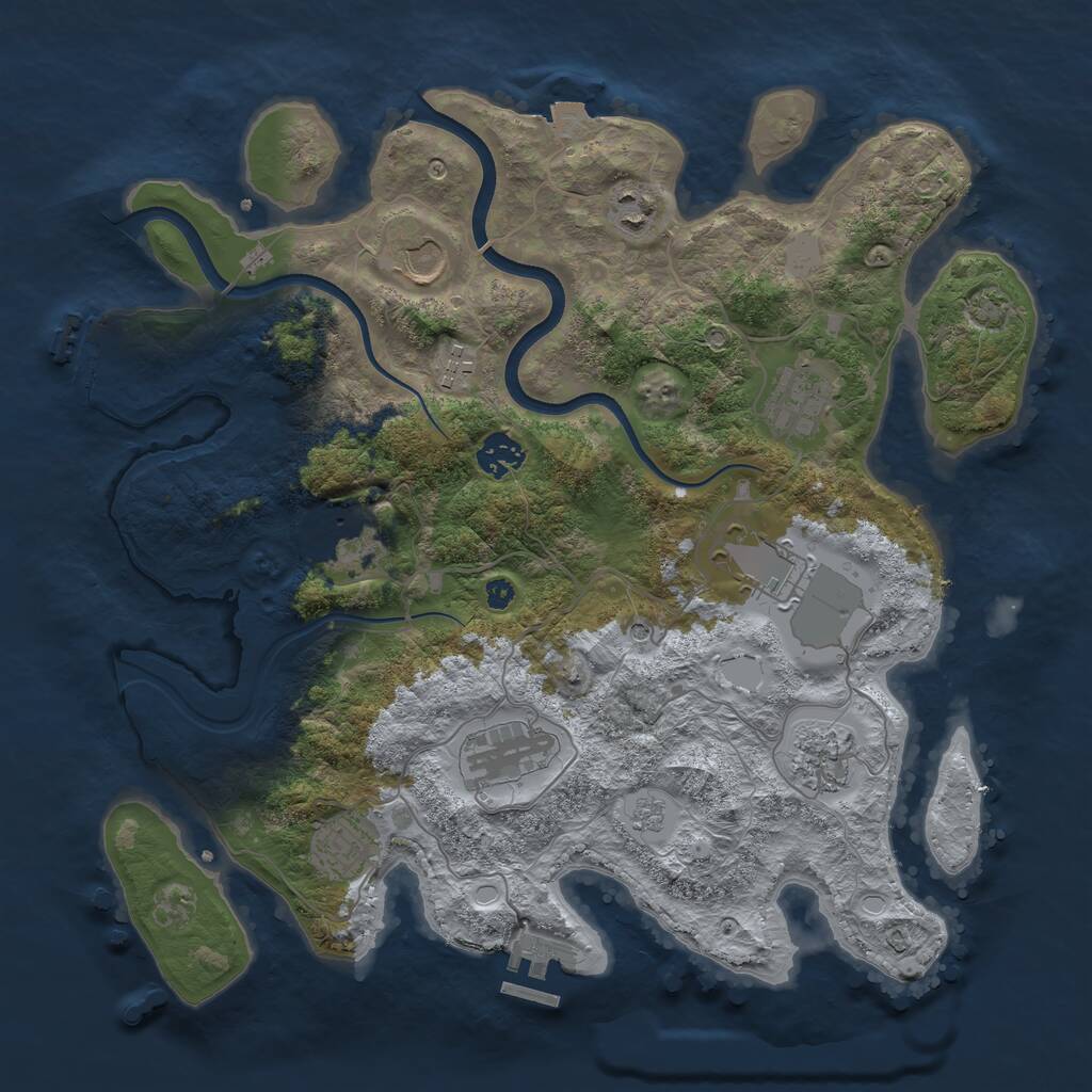 Rust Map: Procedural Map, Size: 3700, Seed: 260416, 16 Monuments