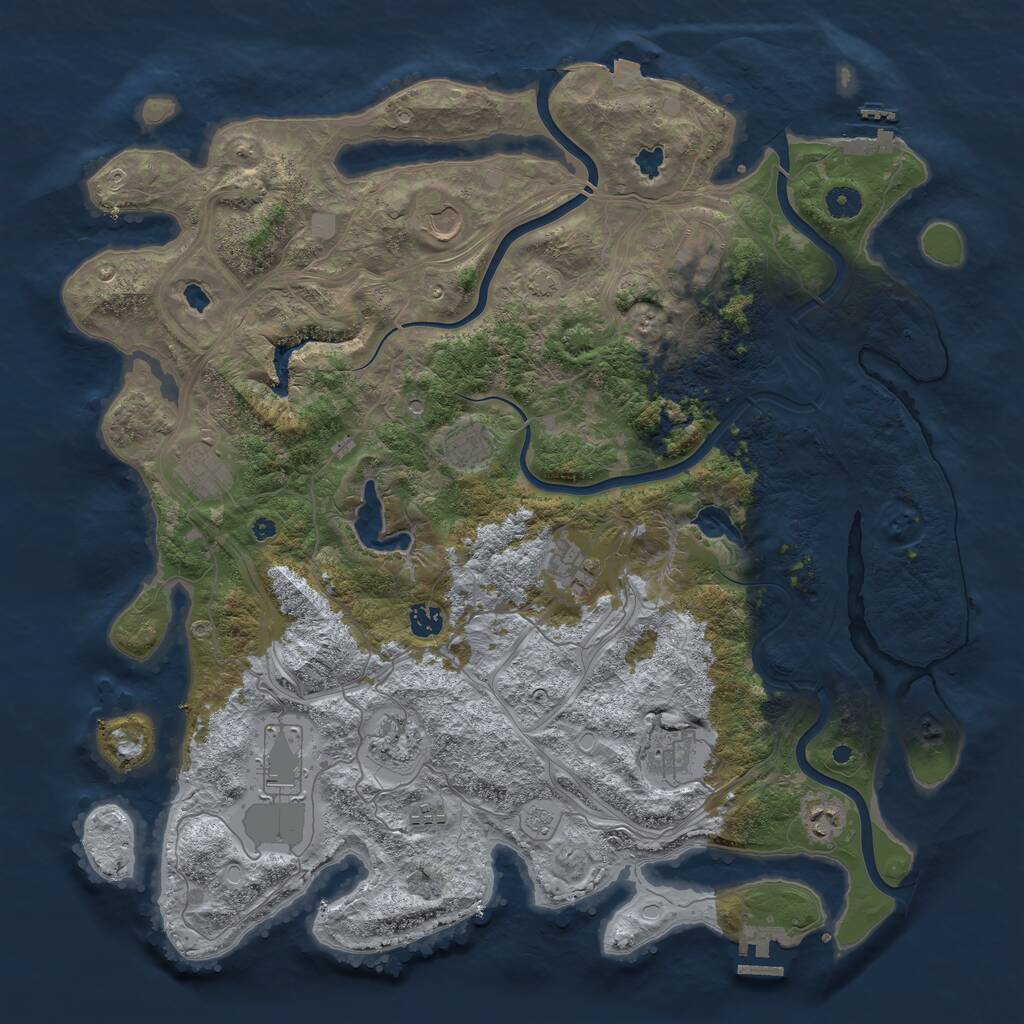 Rust Map: Procedural Map, Size: 4500, Seed: 1617080177, 17 Monuments