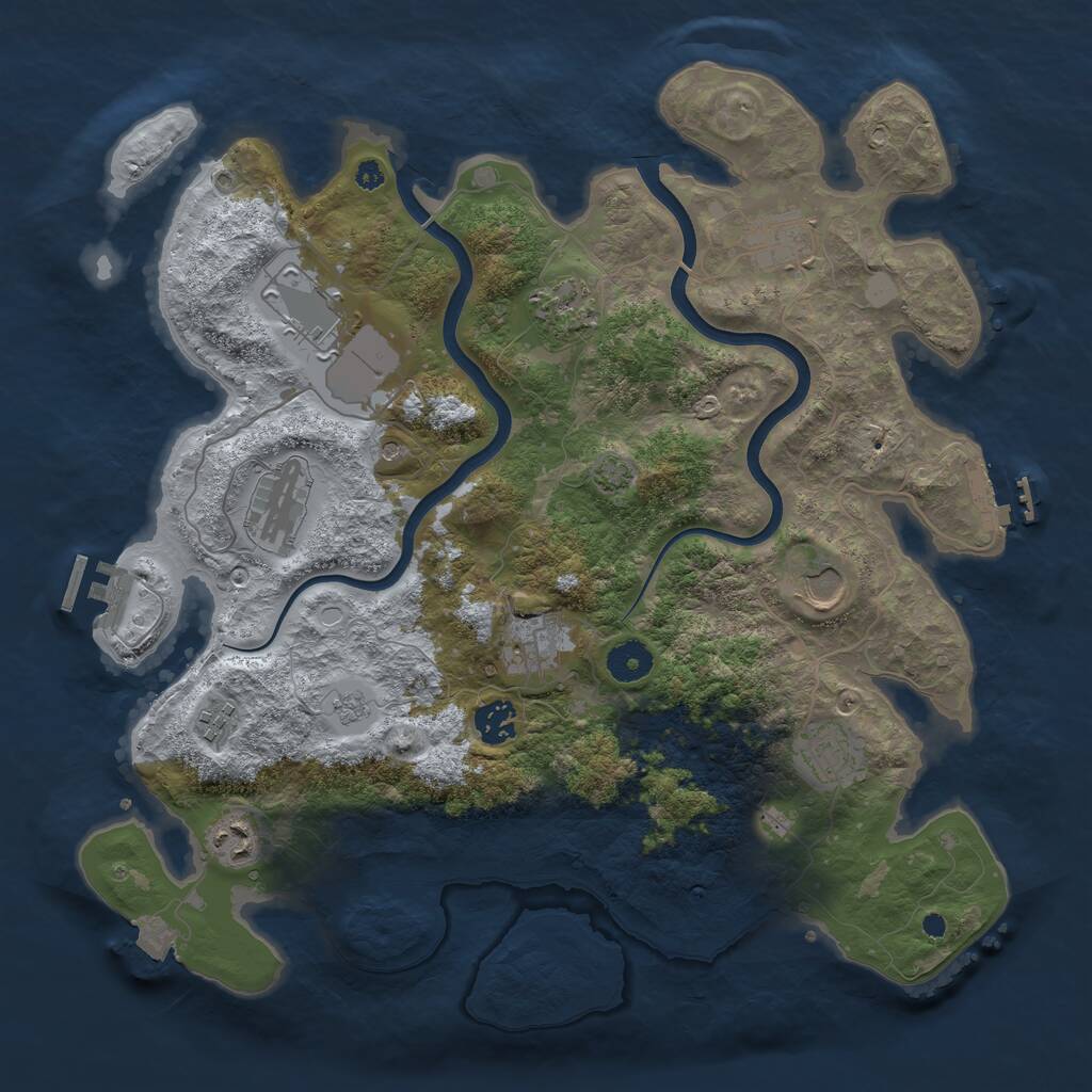 Rust Map: Procedural Map, Size: 3800, Seed: 16426, 16 Monuments