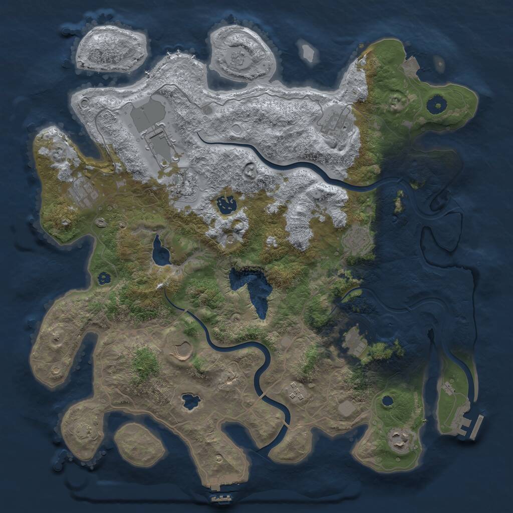 Rust Map: Procedural Map, Size: 4000, Seed: 60760345, 16 Monuments